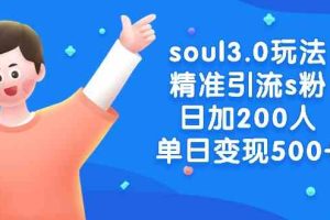 (8885期)soul3.0玩法精准引流s粉,日加200人单日变现500+