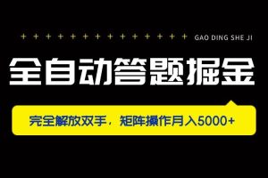 （14337期）全自动答题掘金，完全解放双手，矩阵操作月入5000+
